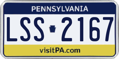 PA license plate LSS2167