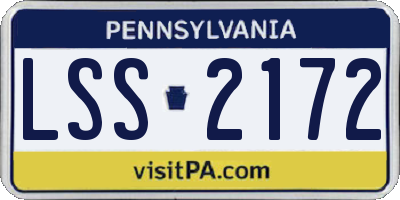 PA license plate LSS2172