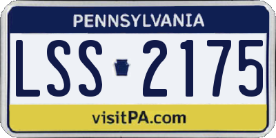 PA license plate LSS2175
