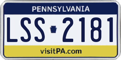 PA license plate LSS2181
