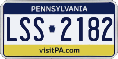 PA license plate LSS2182