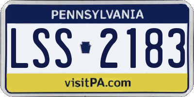 PA license plate LSS2183