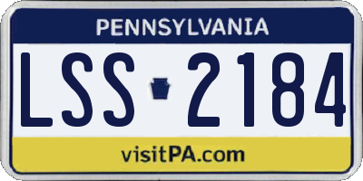 PA license plate LSS2184