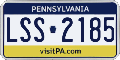 PA license plate LSS2185