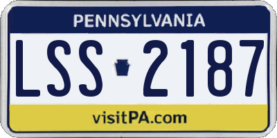 PA license plate LSS2187