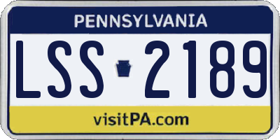 PA license plate LSS2189