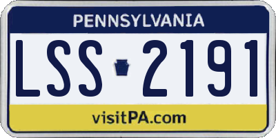 PA license plate LSS2191
