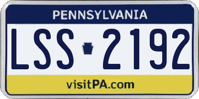 PA license plate LSS2192