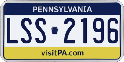 PA license plate LSS2196