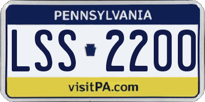 PA license plate LSS2200