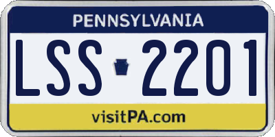 PA license plate LSS2201