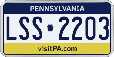 PA license plate LSS2203