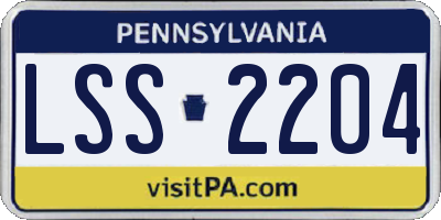 PA license plate LSS2204