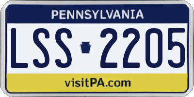 PA license plate LSS2205