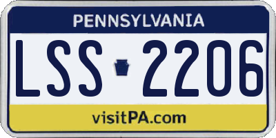 PA license plate LSS2206