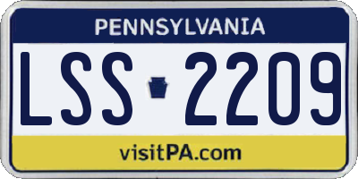 PA license plate LSS2209