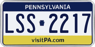 PA license plate LSS2217