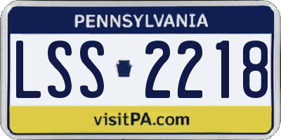 PA license plate LSS2218