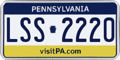PA license plate LSS2220