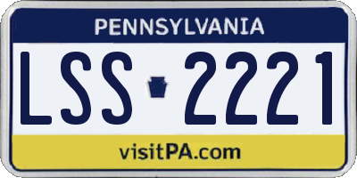 PA license plate LSS2221