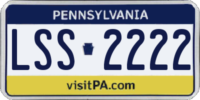 PA license plate LSS2222