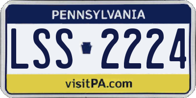 PA license plate LSS2224