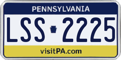 PA license plate LSS2225