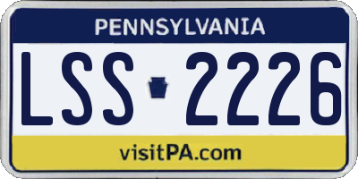 PA license plate LSS2226