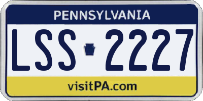 PA license plate LSS2227