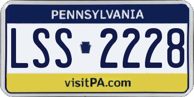 PA license plate LSS2228