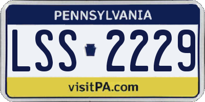 PA license plate LSS2229