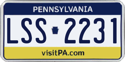 PA license plate LSS2231