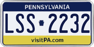 PA license plate LSS2232