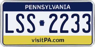 PA license plate LSS2233