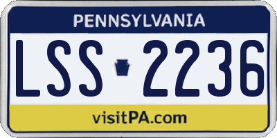 PA license plate LSS2236