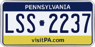 PA license plate LSS2237