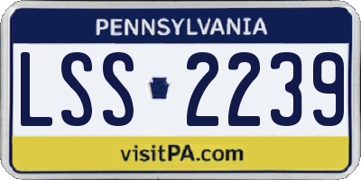 PA license plate LSS2239