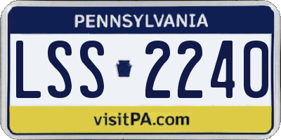 PA license plate LSS2240