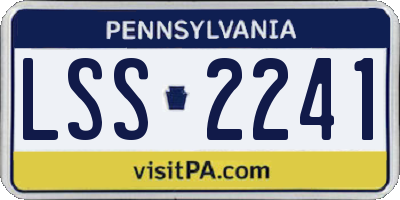 PA license plate LSS2241