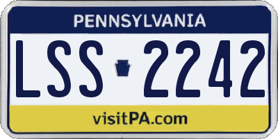 PA license plate LSS2242