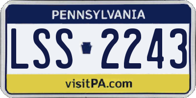 PA license plate LSS2243