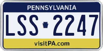 PA license plate LSS2247