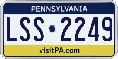 PA license plate LSS2249