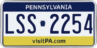 PA license plate LSS2254
