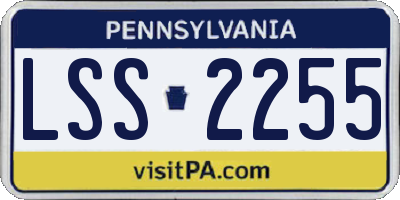 PA license plate LSS2255