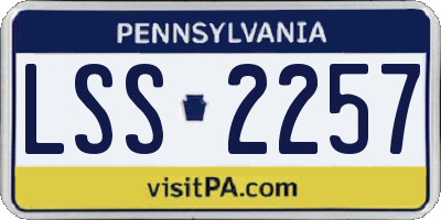 PA license plate LSS2257