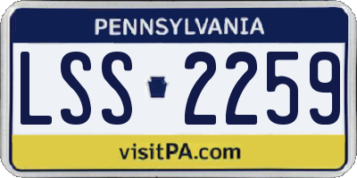PA license plate LSS2259