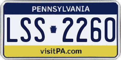 PA license plate LSS2260