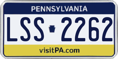 PA license plate LSS2262
