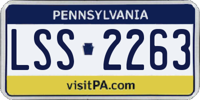 PA license plate LSS2263